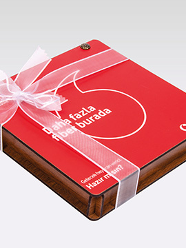 E-şeker Coffret En Bois 27 carrés chocolats personnalisés